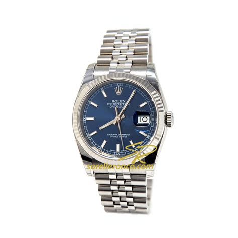 rolex date just uomo quadrante blu oro acciaio|rolex datejust 36 prezzo.